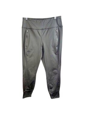 RBX Active Womens L Black Fleece Lined Leggings High Waist Winter Zip Pockets